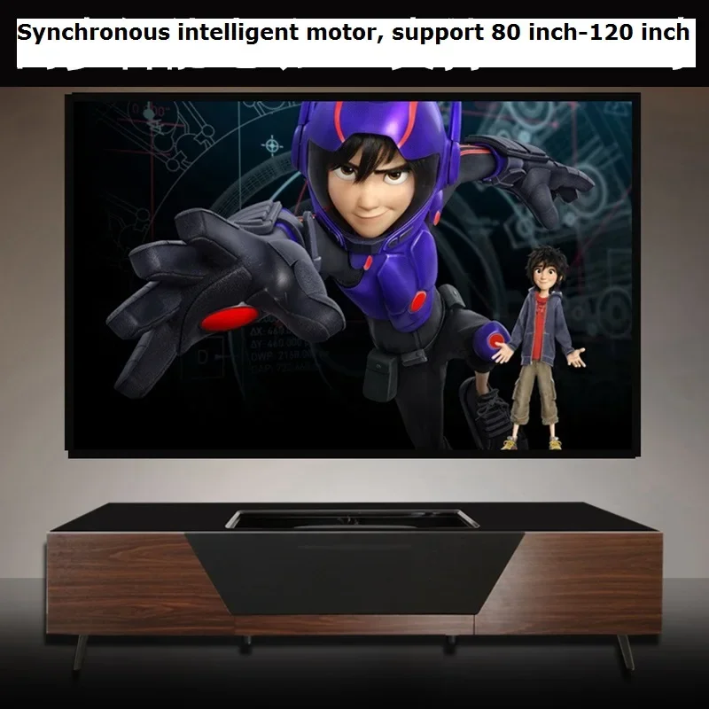 أثاث منزلي لغرفة المعيشة مزود بمحرك حامل تلفزيون ليزر مع خزانة متكاملة لشاشة عرض لجميع أجهزة عرض UST