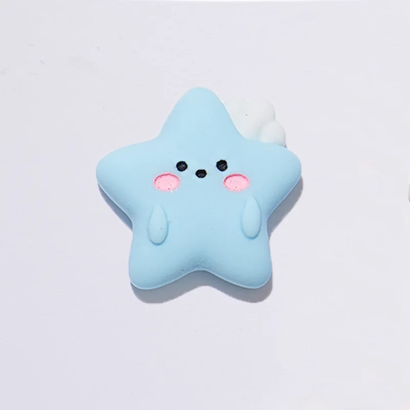 10 Stück Cartoon Wetter Sonne Mond Stern Wolken Regenbogen Flatback Harz Cabochons Handwerk Verzierungen DIY Haarschleifen Dekoration – Detail 8