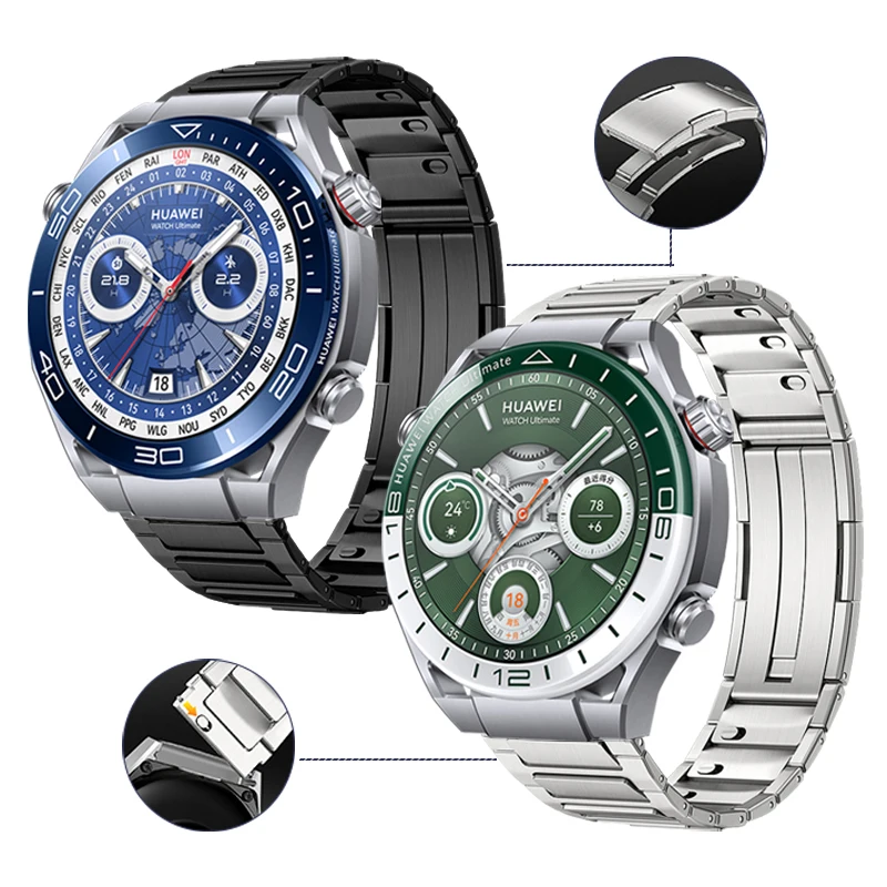 حزام سهل الفك لساعة Huawei Watch Ultimate رفيع للغاية وخفيف الوزن من الفولاذ المقاوم للصدأ لـ GT5 4 3 2 46 مم #1