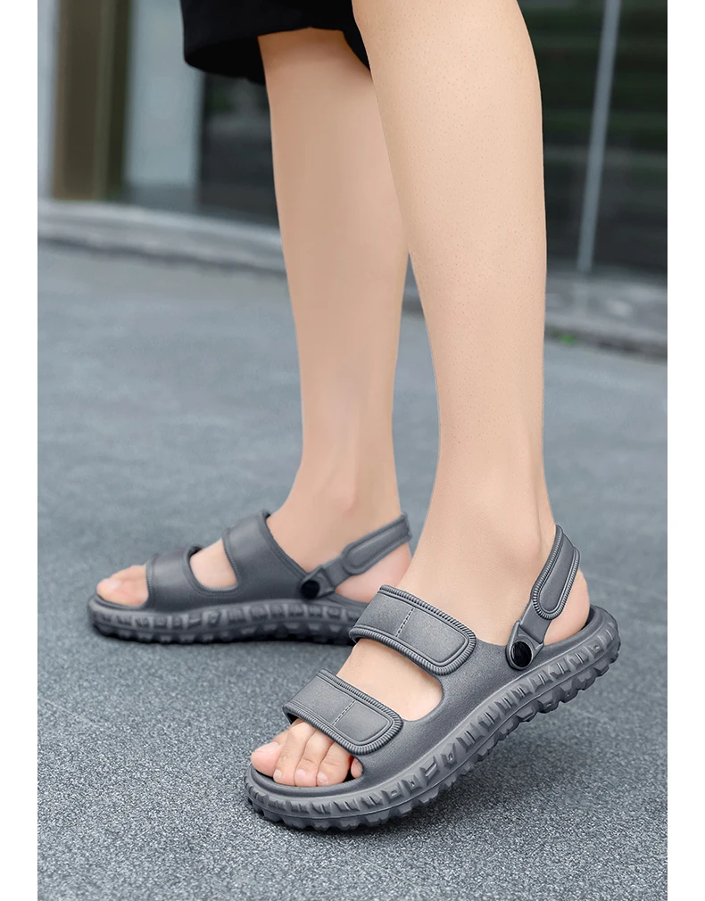 Sommerliche Übergrößen-Herrensandalen: Outdoor-Freizeitschuhe, Leder-Gartenschuhe, Rutschfeste Römerschuhe, Strand-Flip-Flops – Detail 16
