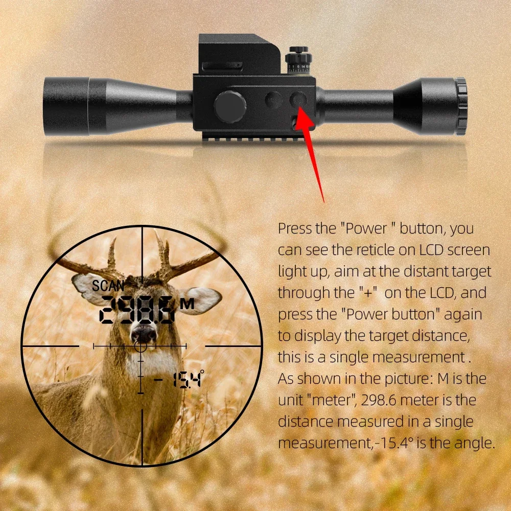 Hoog vermogen jacht buiten laser Afstandsmeter zicht 6x optische telescoop Boerderij jacht laser zicht