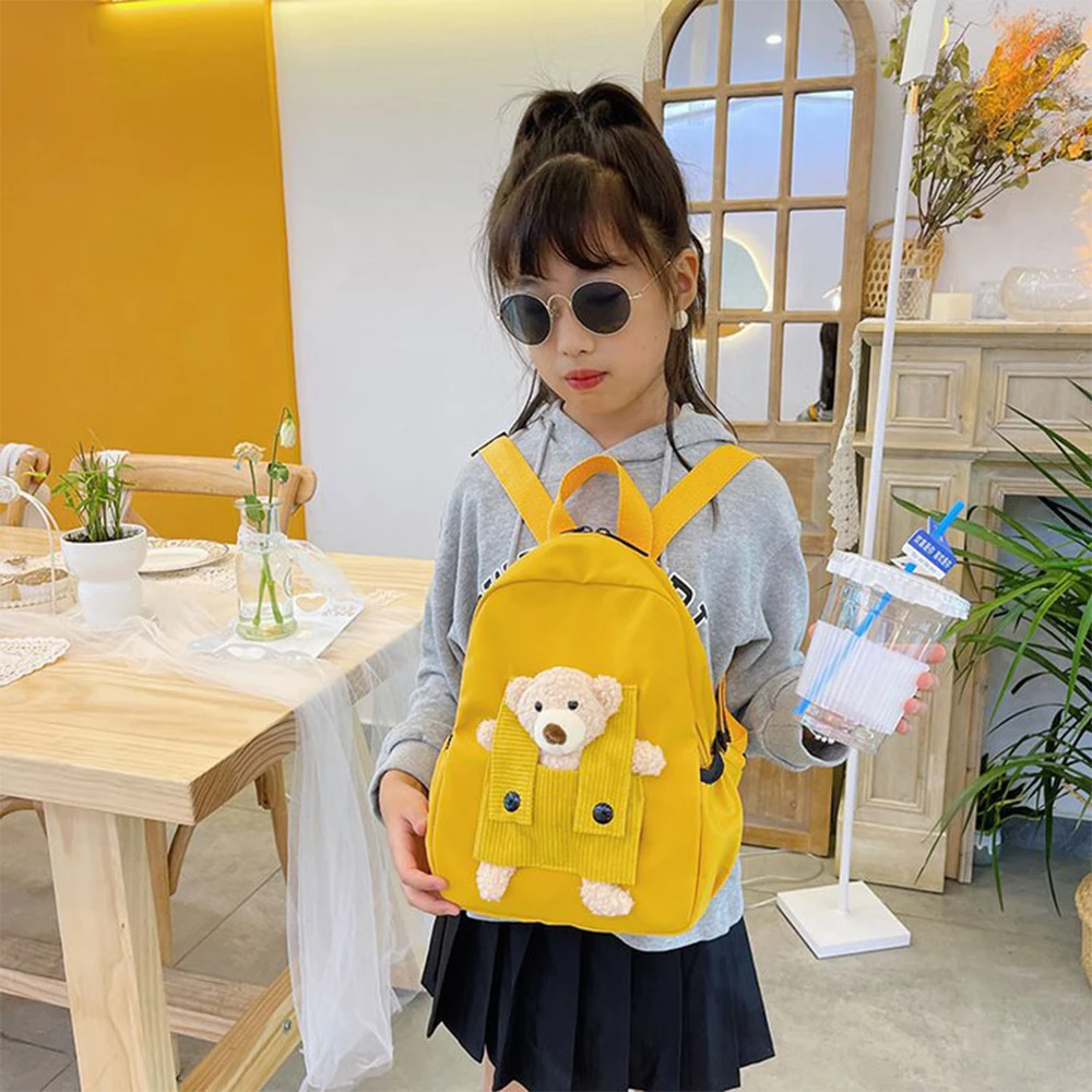 Personalized Customization New Cartoon Little Bear Boys and Girls Backpack Name Embroidered Student Backpack Gift Bag