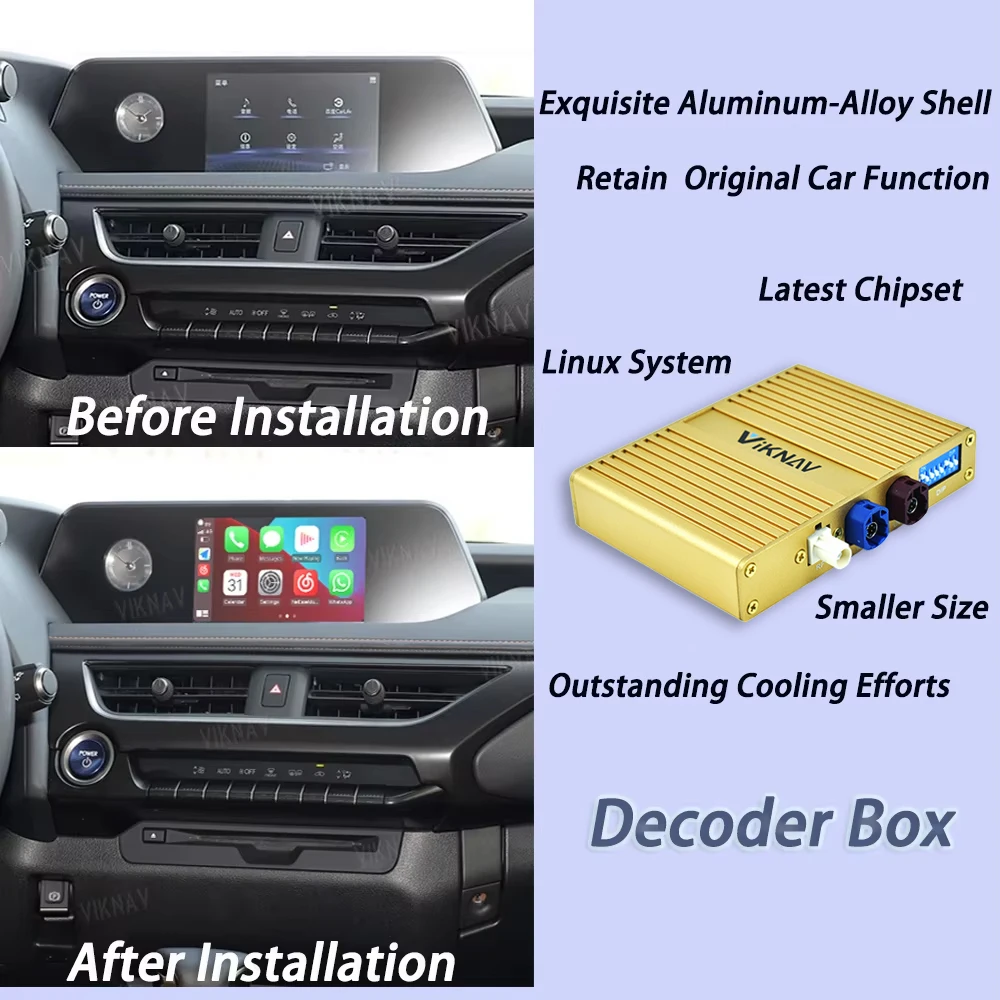 VIKNAV Linux Decoder Box For Original Car 8 Inch Lexus UX 2019 2020 2021 2022 Navigation Linux Interface Multimedia Player