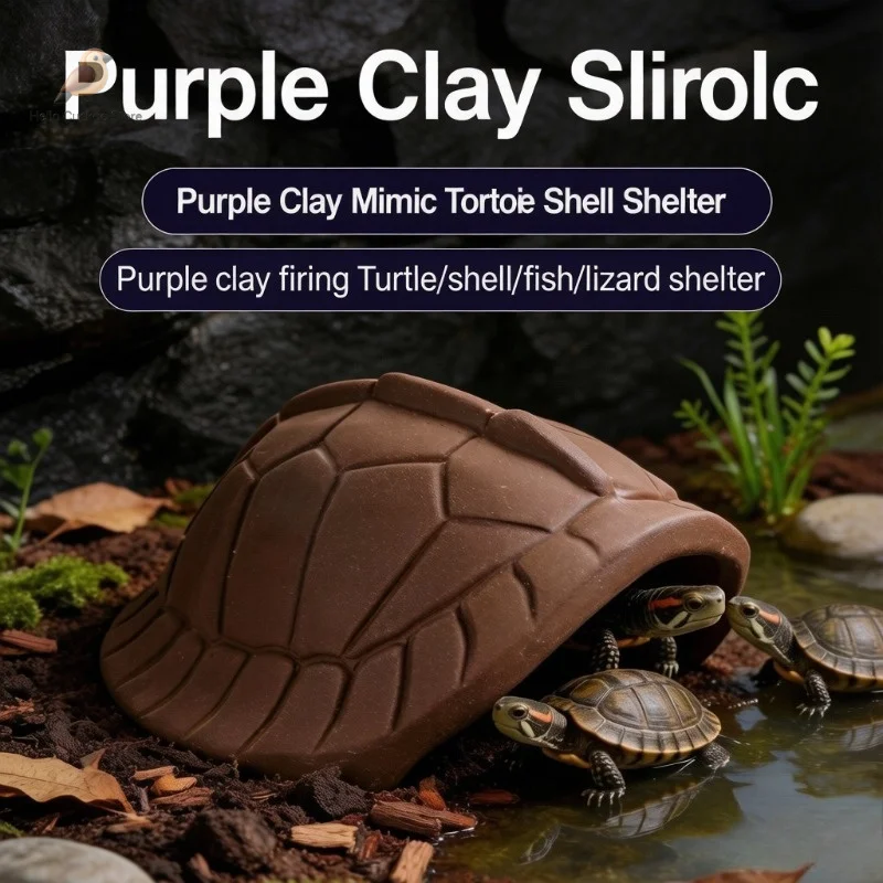 Ceramic Turtle Shell Reptile Hideout Cave Fish Shrimp Lizard Terrarium Landscape Decoration Ornament Accessories Aquascaping Kit