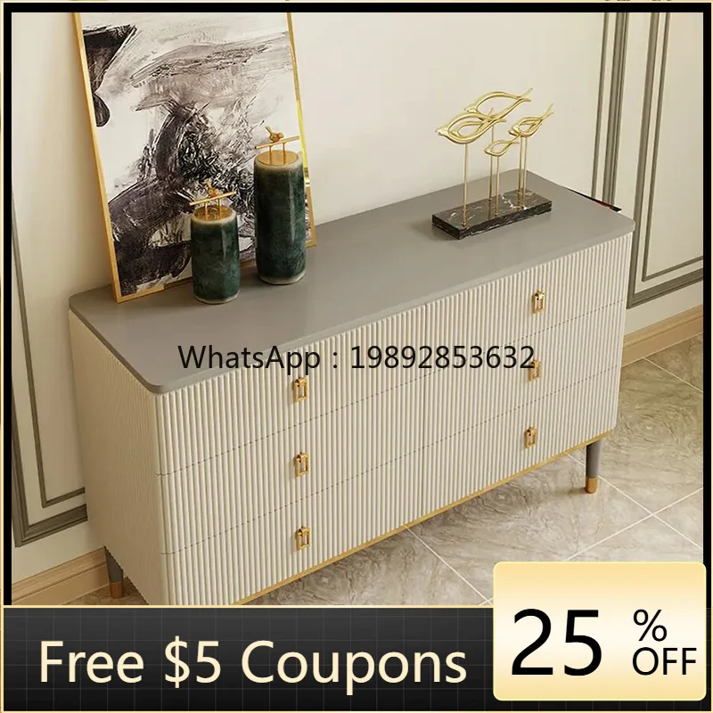 

1LYY Light Luxury Chest of Drawers Living Multi-Functional Storage Bedside Storage Three-Four Drawers Wall-Mounted Lacquered