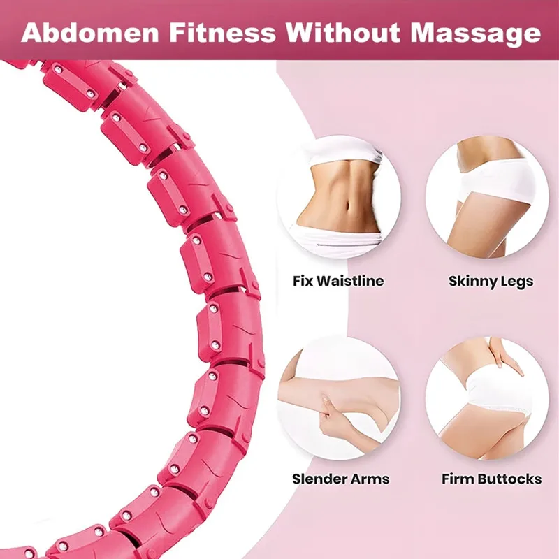 24 Knots Adult Plus Size Adjustable Weighted Sports Hoops Smart 2-in-1 Detachable Exercise for Weight Loss Fitness Circle Hoops