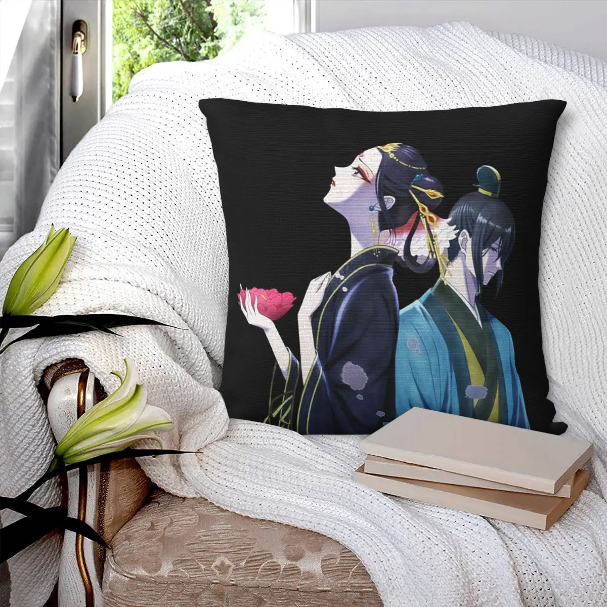 The Apothecary Diaries Maomao Anime Square Pillowcase Cushion Cover Pillow Case Throw Pillow Cover for Home Sofa Living Room