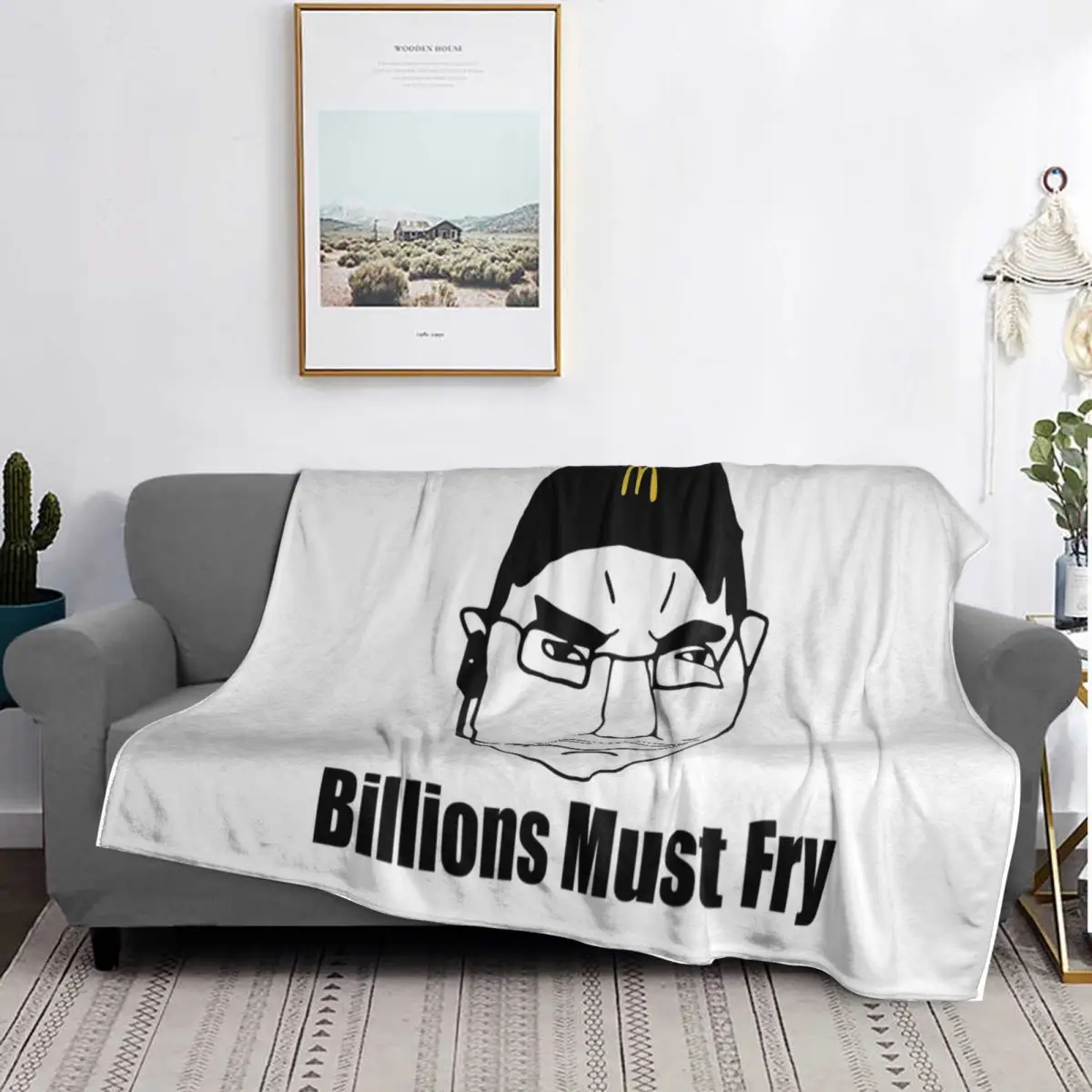 CHUD Billions Must Fry Blankets Soft Warm Flannel Throw Blanket Plush for Bed Living room Picnic Travel Home Couch