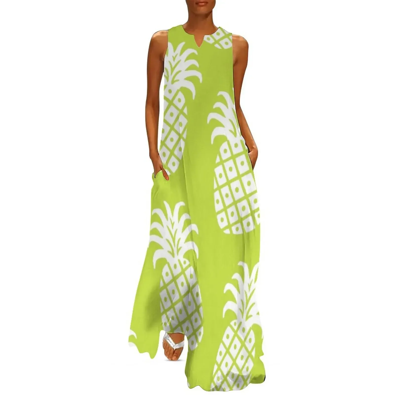 

Pineapple Twist 325 Chartreuse Green Long Dress Women's summer long dress cocktail dresses prom dresses Dress