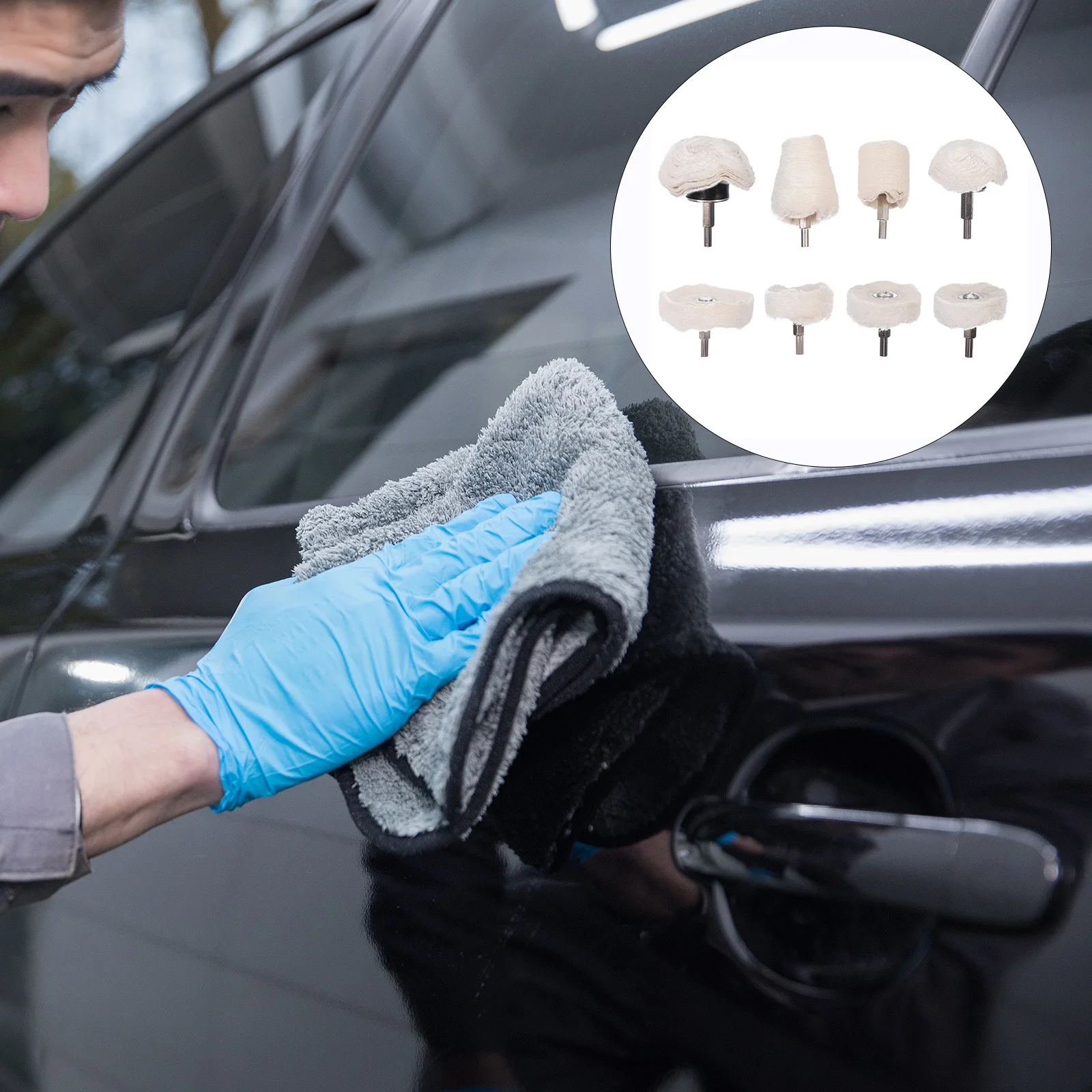 

8 pcs Buffing Mop Kit Wheel Set Cloth Buffing Mop For Glass Polishing Pad Grinding Wheels Tools Parts