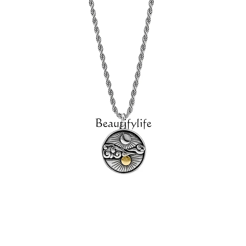 Shoude Yunkai See Yue Ming Necklace Retro Heavy Industry Pendant for Boyfriend