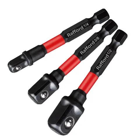 Rafford Impact Socket Adapter Set,1/4"3/8"and1/2"Drive,Extension Bit with Holder,Adapt Power Drill to High Torque Impact Wrench