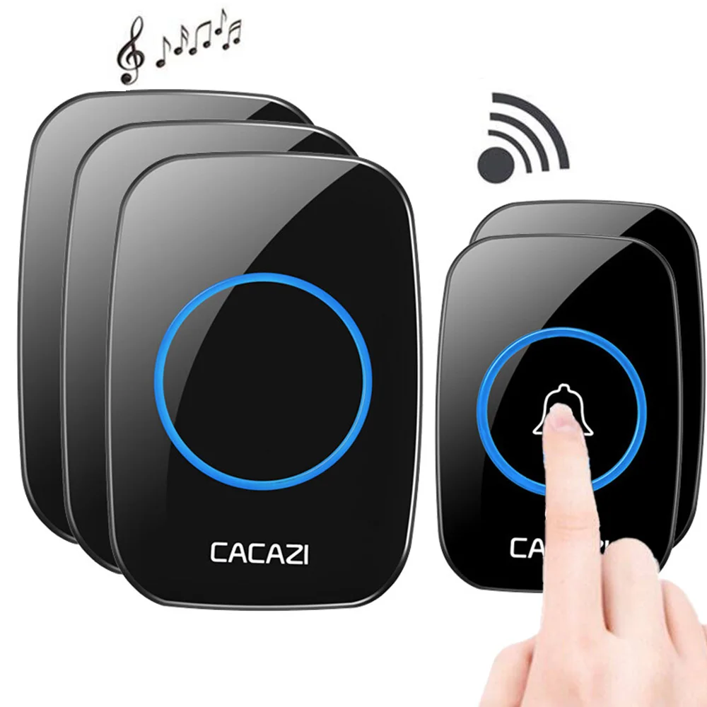 A10 Wireless Waterproof Doorbell Power Plug Powered 300M Remote Control Door Chime Home Wireless Smart Doorbell EU/US/UK/AU Plug