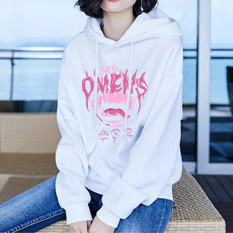 

Y2K Funny Creative Tooth Pattern Printing Hoodie High Street Hip-Hop Loose Pullover Women Goth Harajuku Casual Trend Sweatshirts