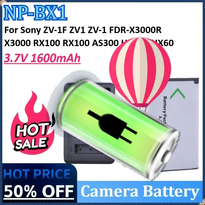 

3,7 В 1600 мАч NP BX1 NP-BX1 Аккумулятор для камеры Sony ZV-1F ZV1 ZV-1 FDR-X3000R X3000 RX100 RX100 AS300 HX400 HX60 WX350 AS300V
