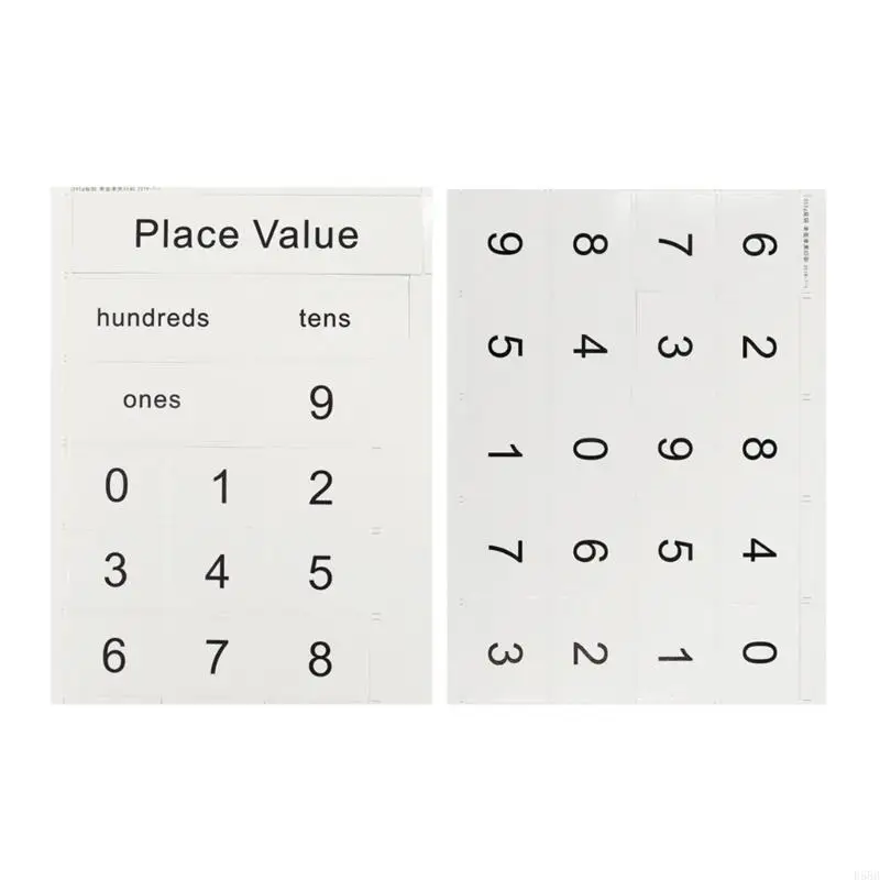 D5BB Counting Caddie & Place Value Pocket Chart 7 Pockets Classroom Counting Pocket Chart with Straws for Preschool