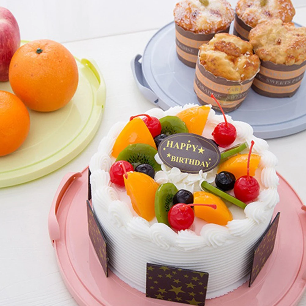 Boîte ronde en plastique avec couvercle verrouillable, porte-assiette à gâteau, support à dessert, fournitures de fête de mariage, 1 pièce, 2 pièces, 4 pièces