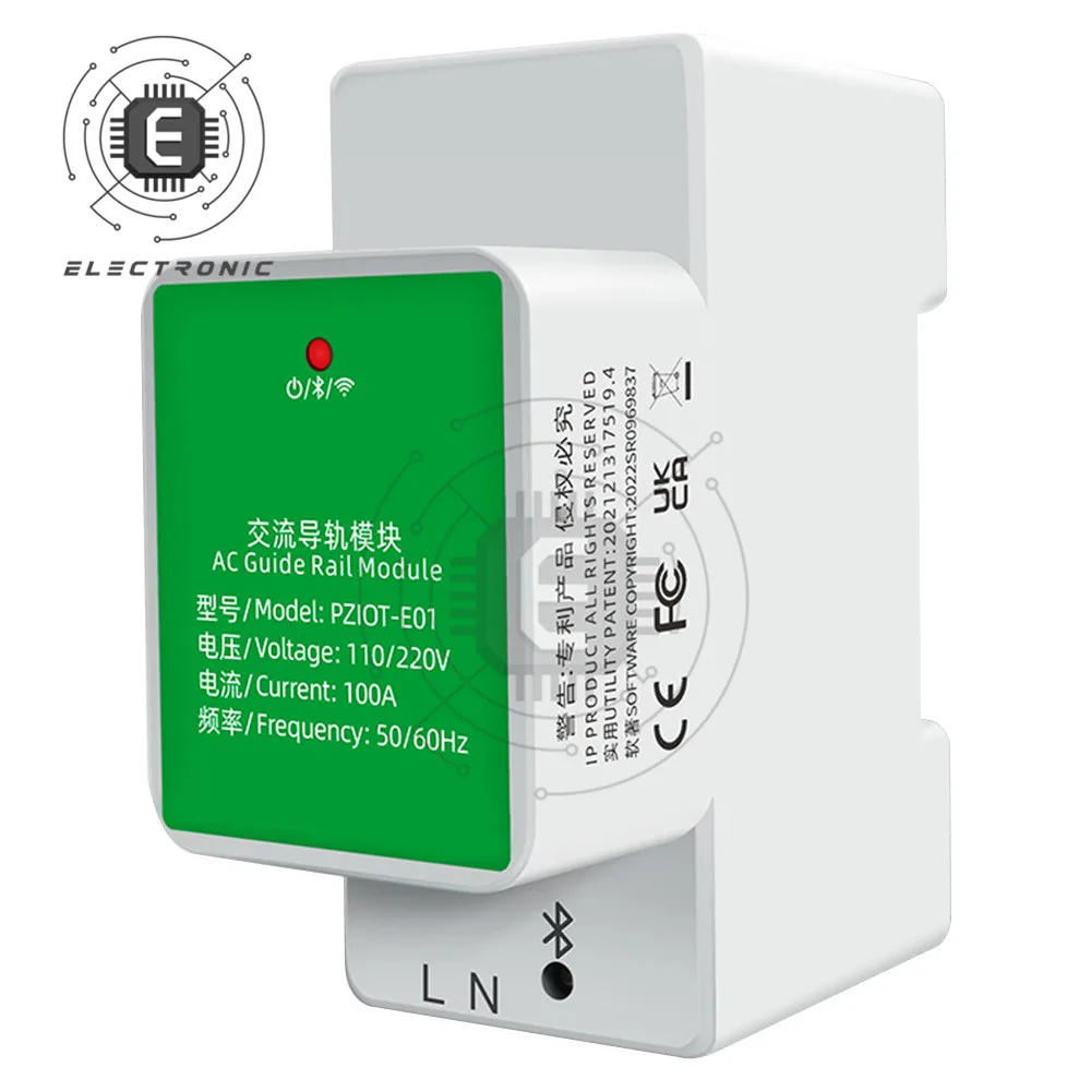 PZIOT-E01 Single Phase AC Electric Din Rail Wifi Smart Kwh Energy Meter Power Consumption Meters Wattmeter Voltmeter Ammeter