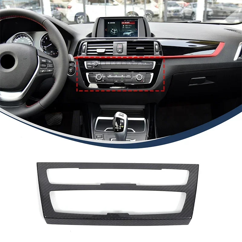 

For BMW 1 2 Series F20 F21 F22 F23 2017-2019 Real Carbon Fiber Air Conditioning Mode Button Frame Trim Sticker Car Accessories