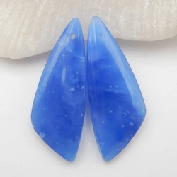 B&F Earrings Bead Blue Jasper—Semi-precious stones fashion jewelry accessories35x12x4mm5.8g