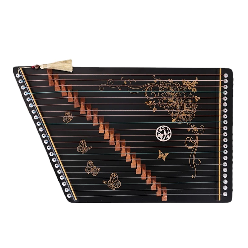 

Portable Mini Guzheng 21 String Paulownia Wood Chinese Zither Guqin Professional Finger Trainer Travel Size Stringed Instruments