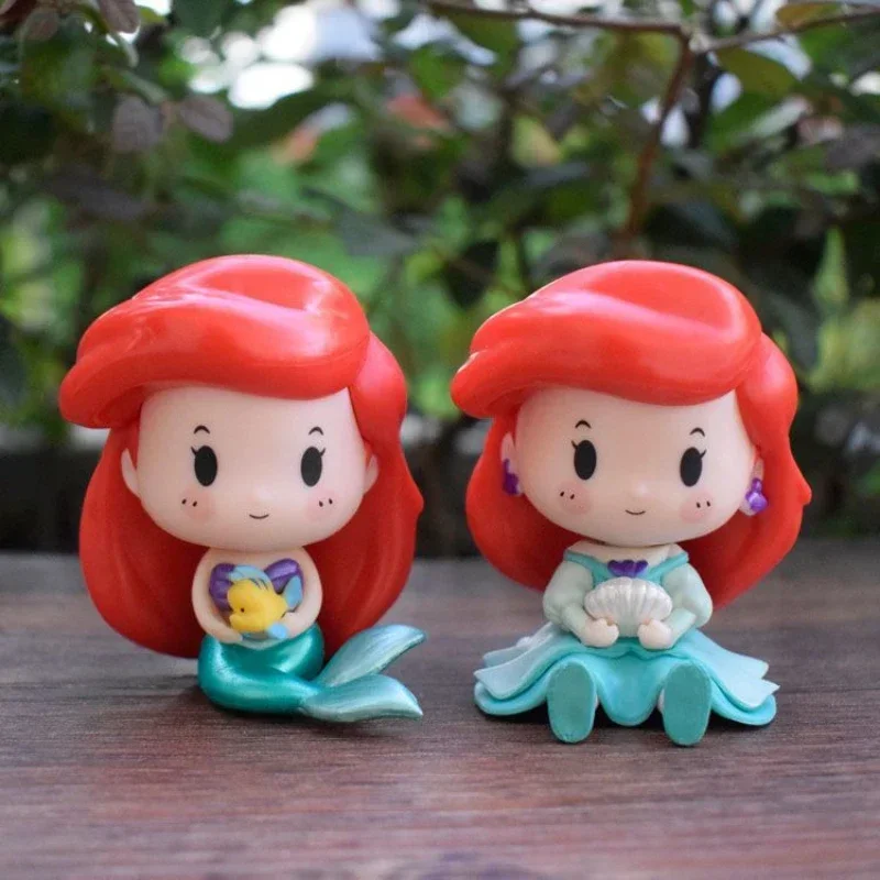 

6pcs/set Disney Princess Snow White Cinderella Bell Ariel Fairy Tale anime Figure Desktop Model Cake Decor Birthday Gifts Toy
