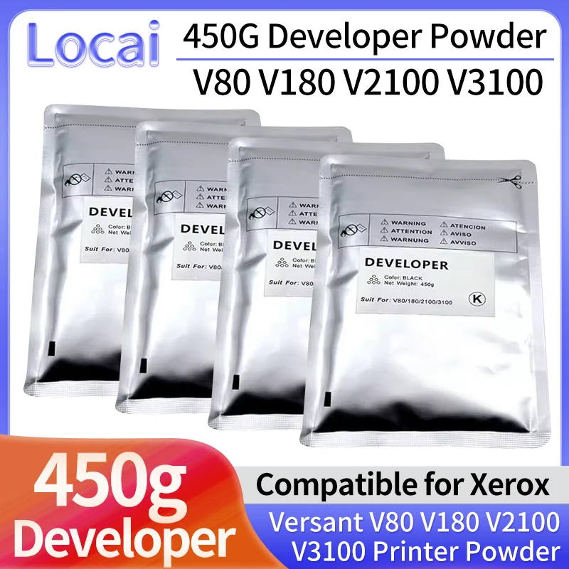 New 450g High Quality Compatible V80 V180 V2100 V3100 Developer Powder For Xerox Versant 80 180 2100 3100 Printer Color BK C M Y