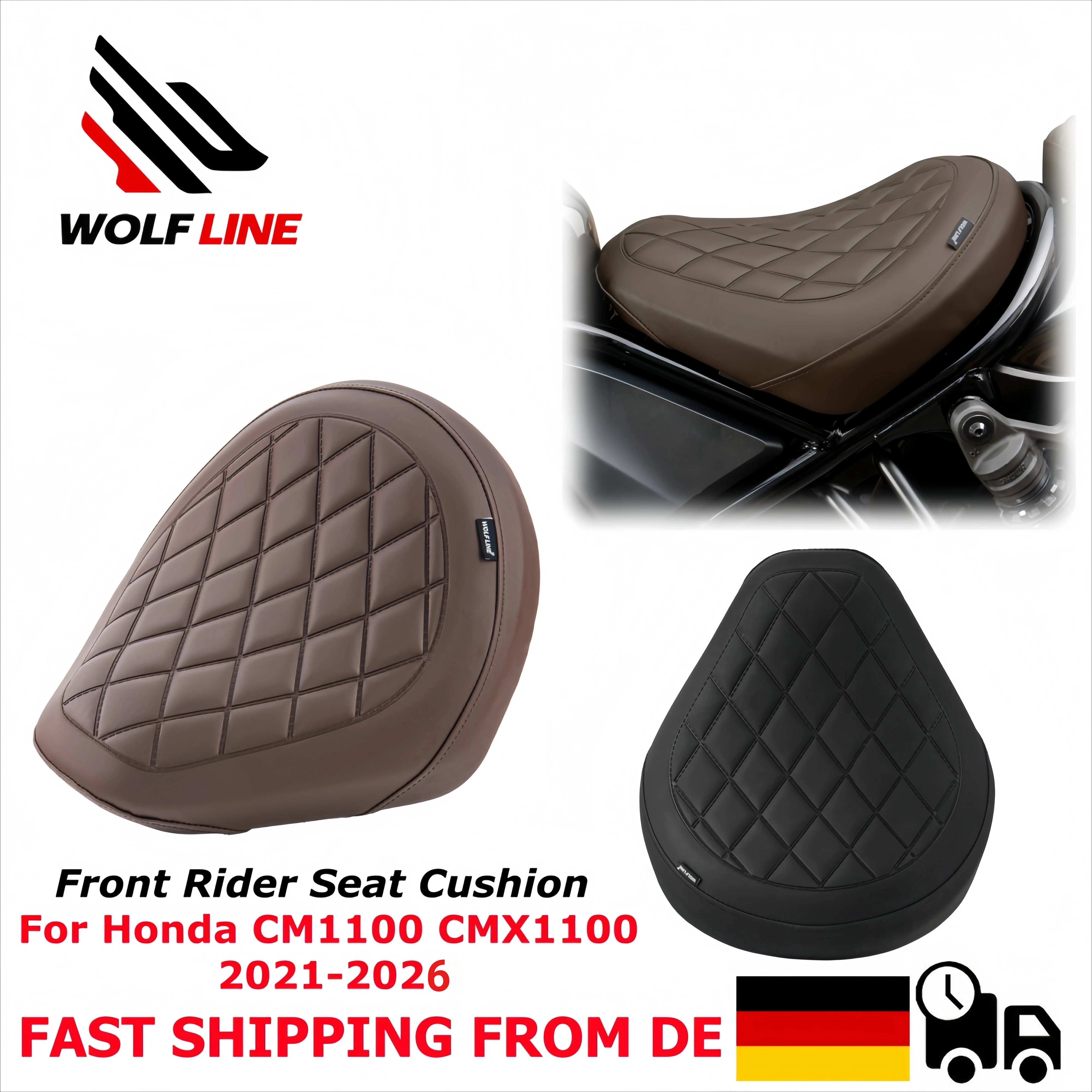 WOLFLINE Vordersitzkissen für Honda CM1100 CMX1100 2021-2026 für CMX1100 CM1100 Fahrersitzkissen Sattelkissen Motorrad-Zubehör
