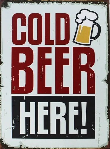 Cold Beer Here advertisment Retro Metal Wall Plaque Vintage sign