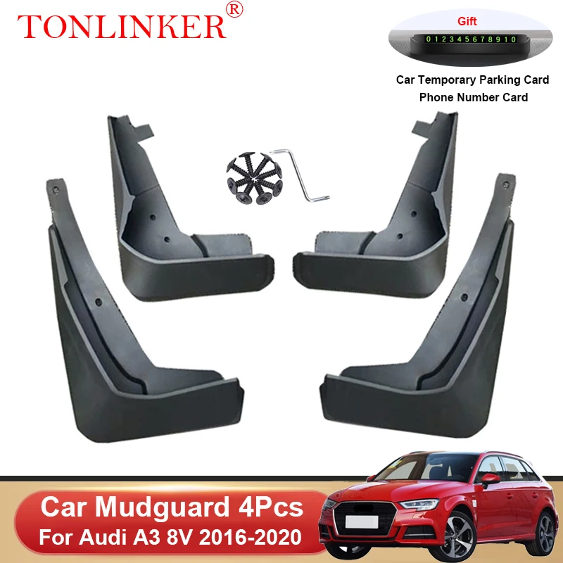 

TONLINKER Car Mudguard For Audi A3 8V 2016-2020 Hatchback Sportback Sedan Mudguards Splash Guards Fender Mudflaps Accessories