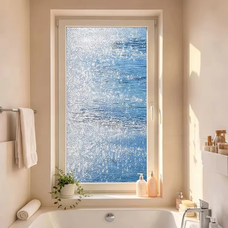 Stained Glass Window Film Privacy Static Cling Frosted Decal Custom Size for Door Home Bathroom Office Decor