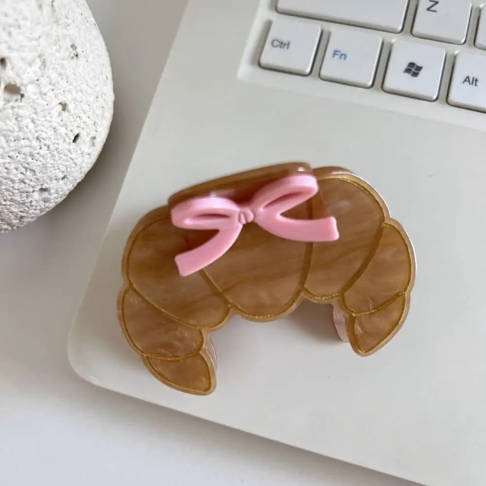 

Hair Accessories Cute Croissant Shark Clip Sweet Acetic Acid Acetate Hair Crab Clip Toast Colorful Delicious Food Claw Clip Gift