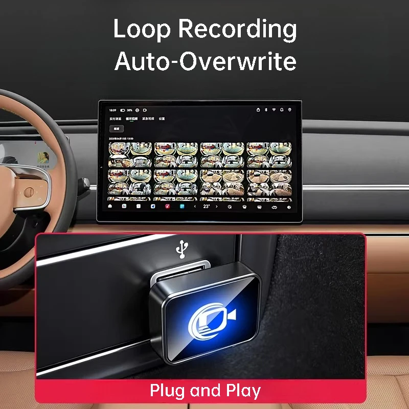 For Leapmotor C10 Car U Disk Memory Card Flash Drive USB Dash Cam DVR Sentry Mode Loop Recording Accessories