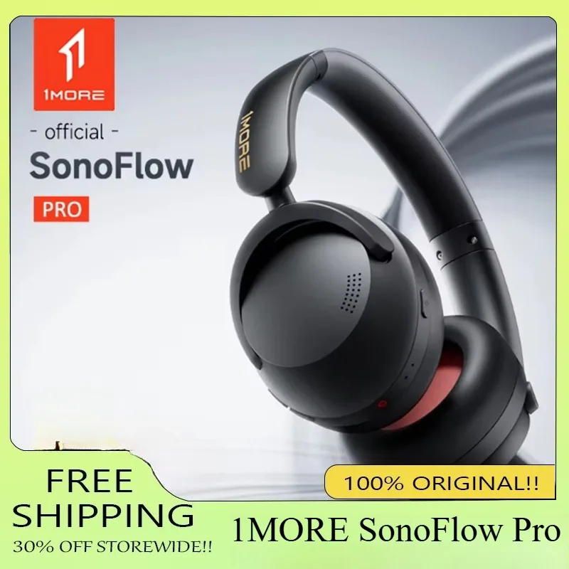 1MORE SonoFlow Pro HQ51 Wireless Headphones QuietMax ANC Bluetooth 5.4 LDAC Hi-Res AAC 100H Playtime Noise Cancelling Headset
