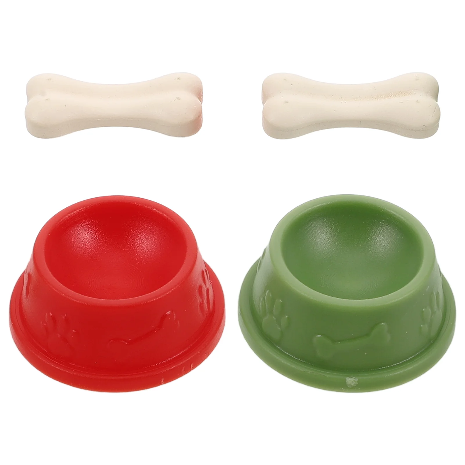 2 set modello ciotola per cani figurine adorabili piccoli animali di plastica casa delle bambole cibo per animali giocattolo in miniatura per bambini ciotole per bambole