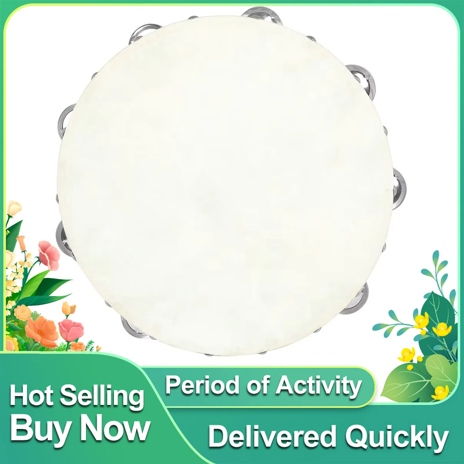 

IRIN 10 Inches Tambourine Sheepskin Drums Wooden Tambourine Percussion Musical Instruments Suitable For Enlightenment Education