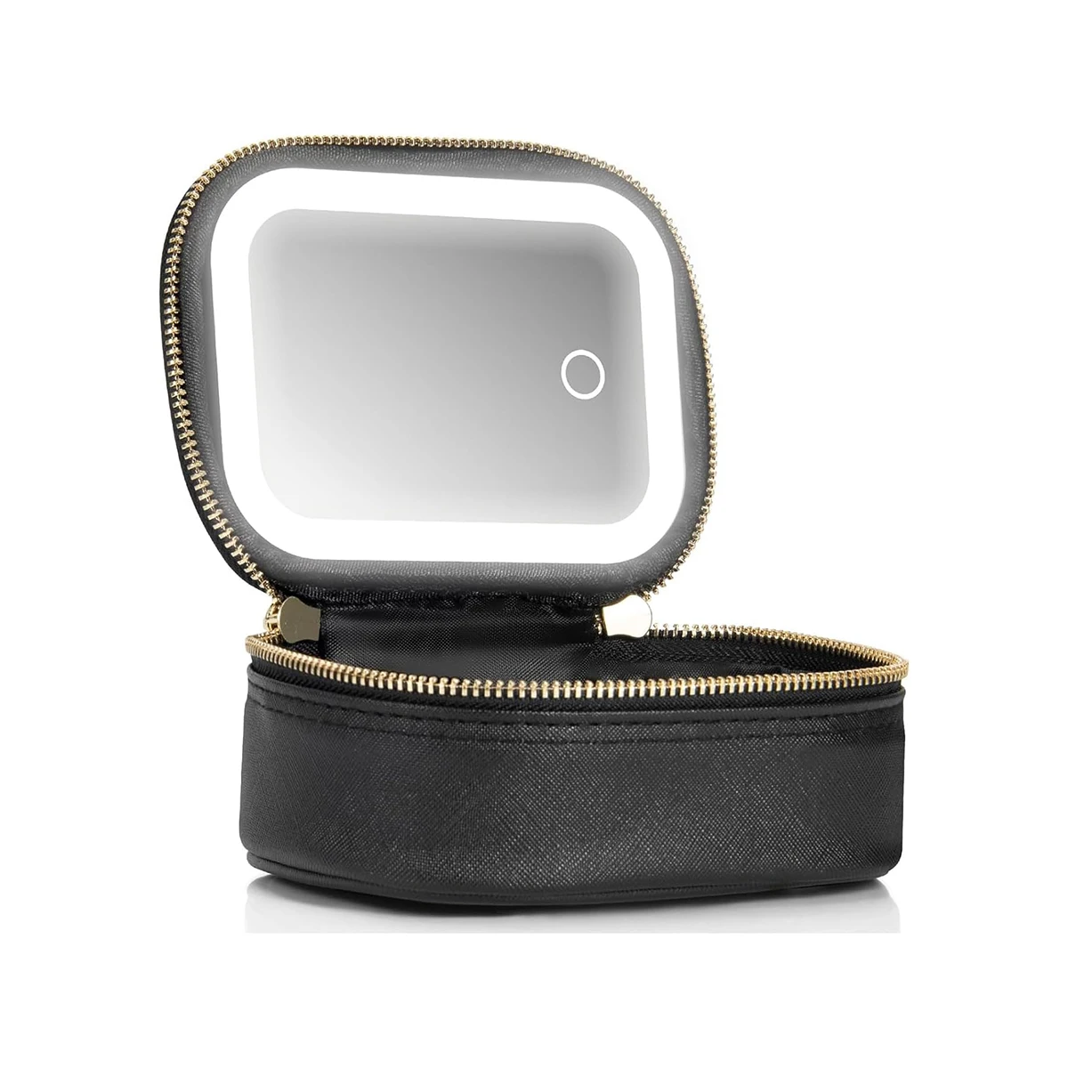 

Портативный дорожный органайзер для косметики, мини-косметичка со светодиодным зеркалом, 3 режима яркости, для сумочки, небольшой дорожный несессер