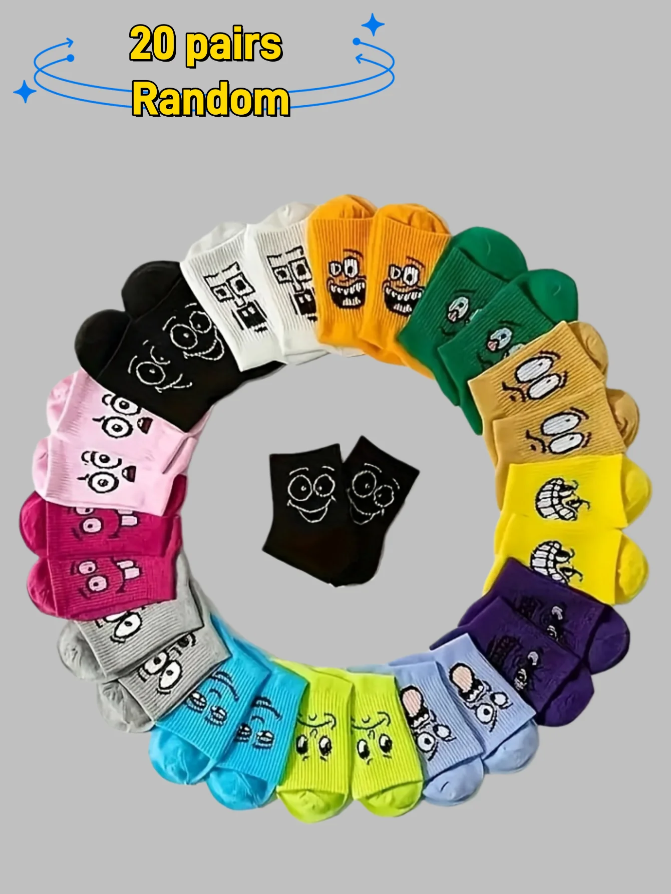 

3/5/6/7/10/15/20 pairs mixed-size athletic socks, including student-style basketball socks, men's mid-calf socks, and crew socks