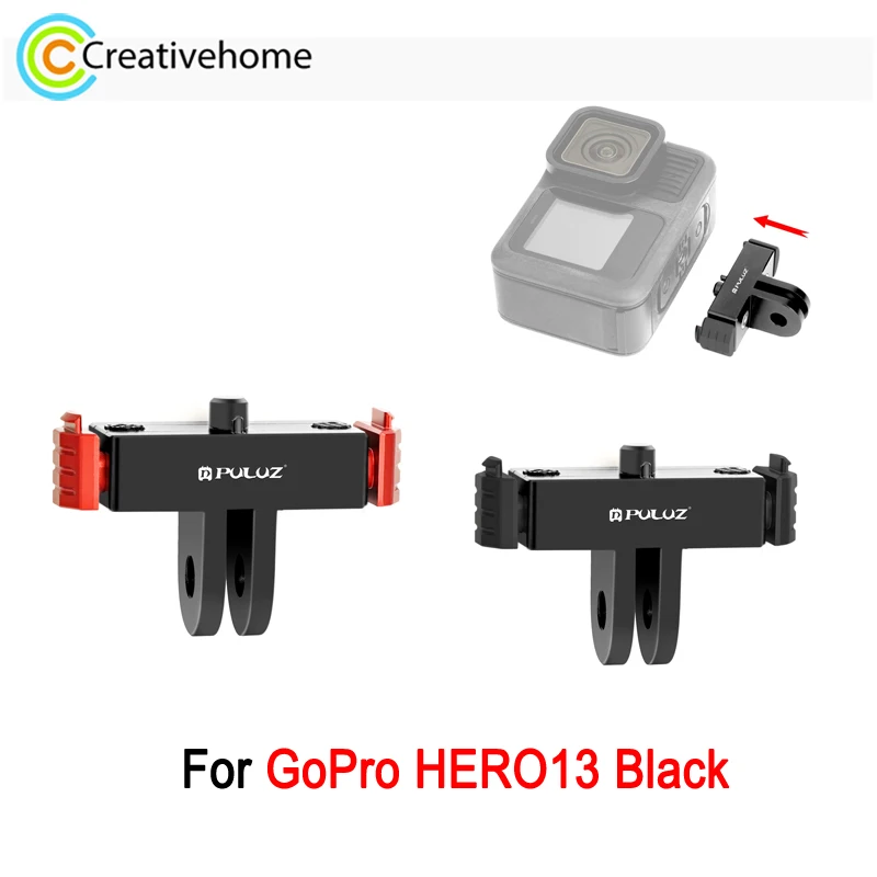 PULUZ For GoPro HERO13 Black Magnetic Quick Release Base Mount Action Camera Metal Spring Latch Base