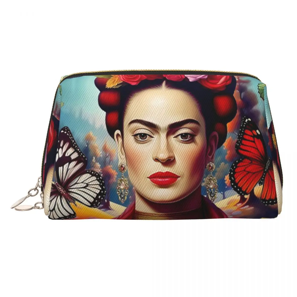 Frida Kahlo Women Cosmetic Bags Travel Makeup Organizer Pouch Toiletry Storage Dopp Kit Box