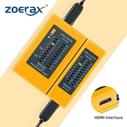 ZoeRax probador de Cable 2 en 1, probador de Cable Digital HDMI, probador de Cable de red RJ45, comprobador de Ethernet, Detector de Cable LAN