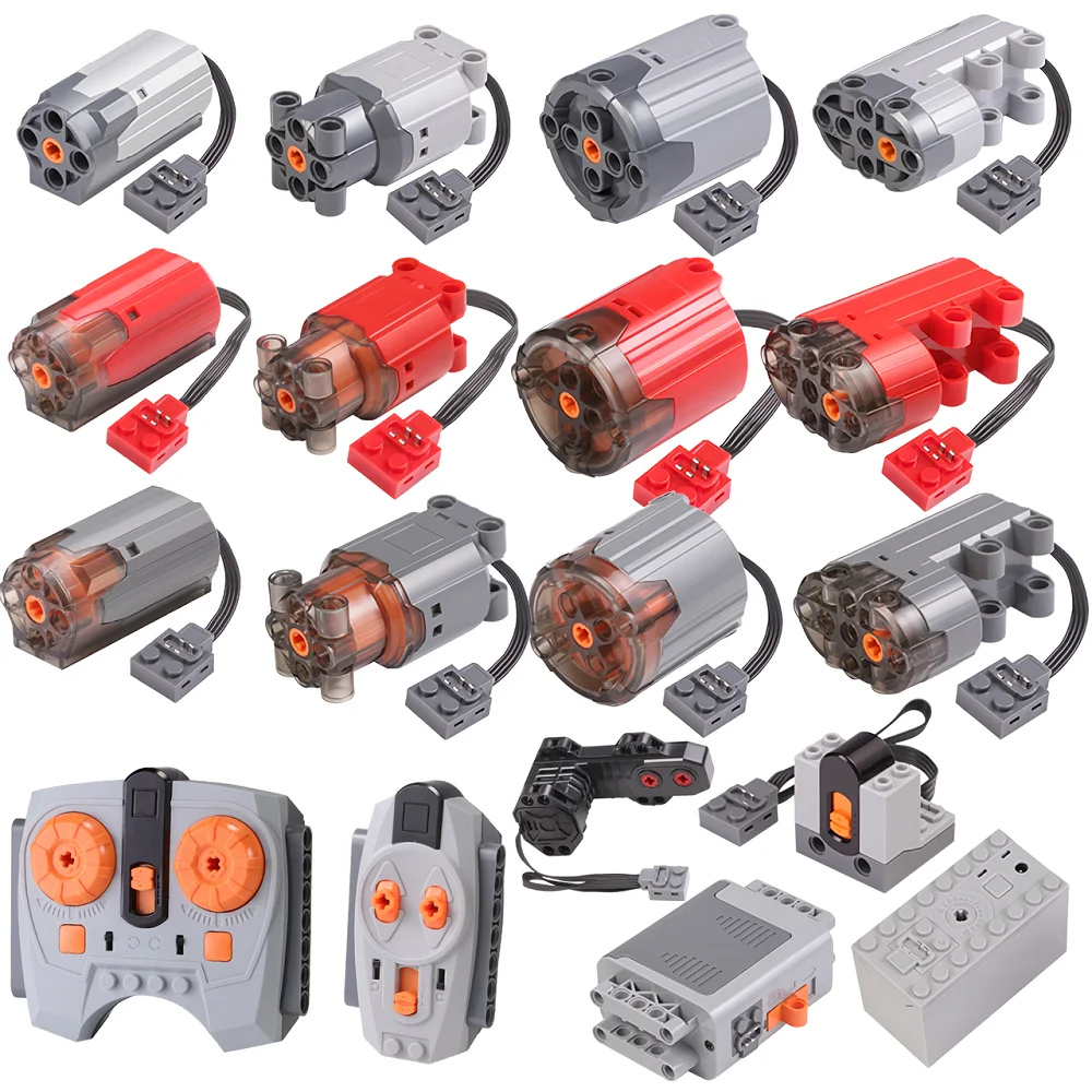 Power Functions Technical Parts Building Blocks Moc Motor PF Model Technik Servo RC Car Train Construction Bricks 8882 8883 4 5