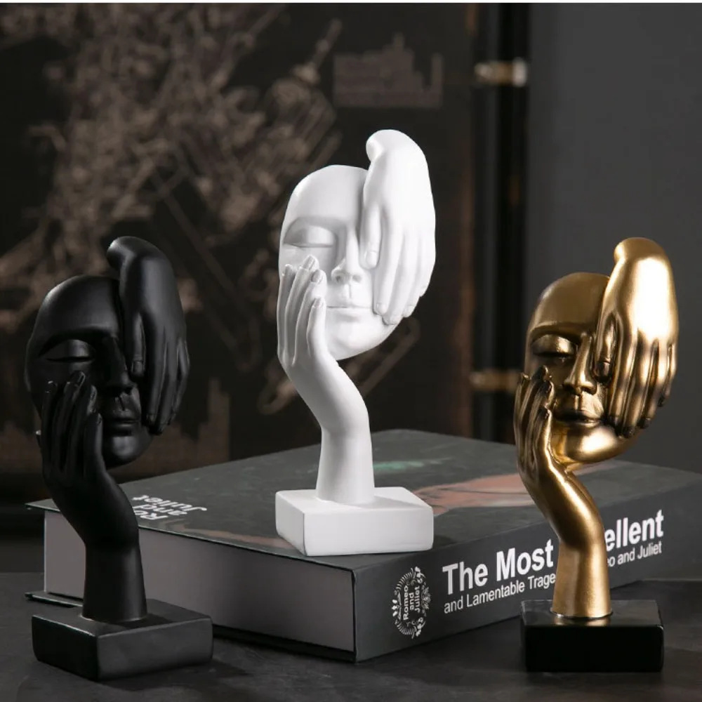 

Luxury Resin Nordic Home Decor Desktop Ornaments Abstract Statue Figurines Face Character