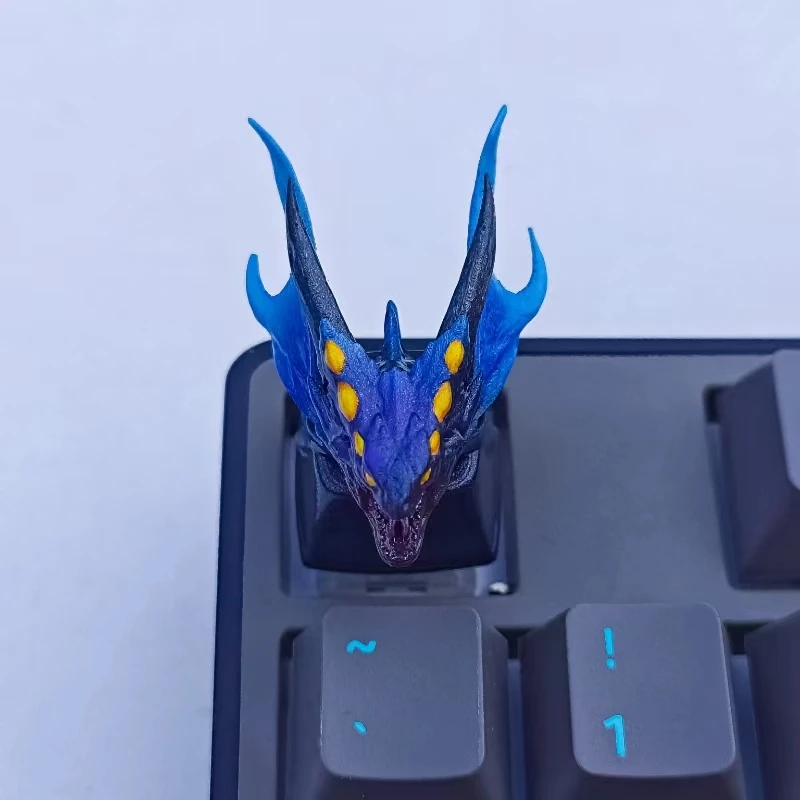 Point MonsterHunter Dragon Anime Artisan Keycaps 3D Customization Handmade Gaming Decoration KeyCap for Mechanical Keyboard Gift