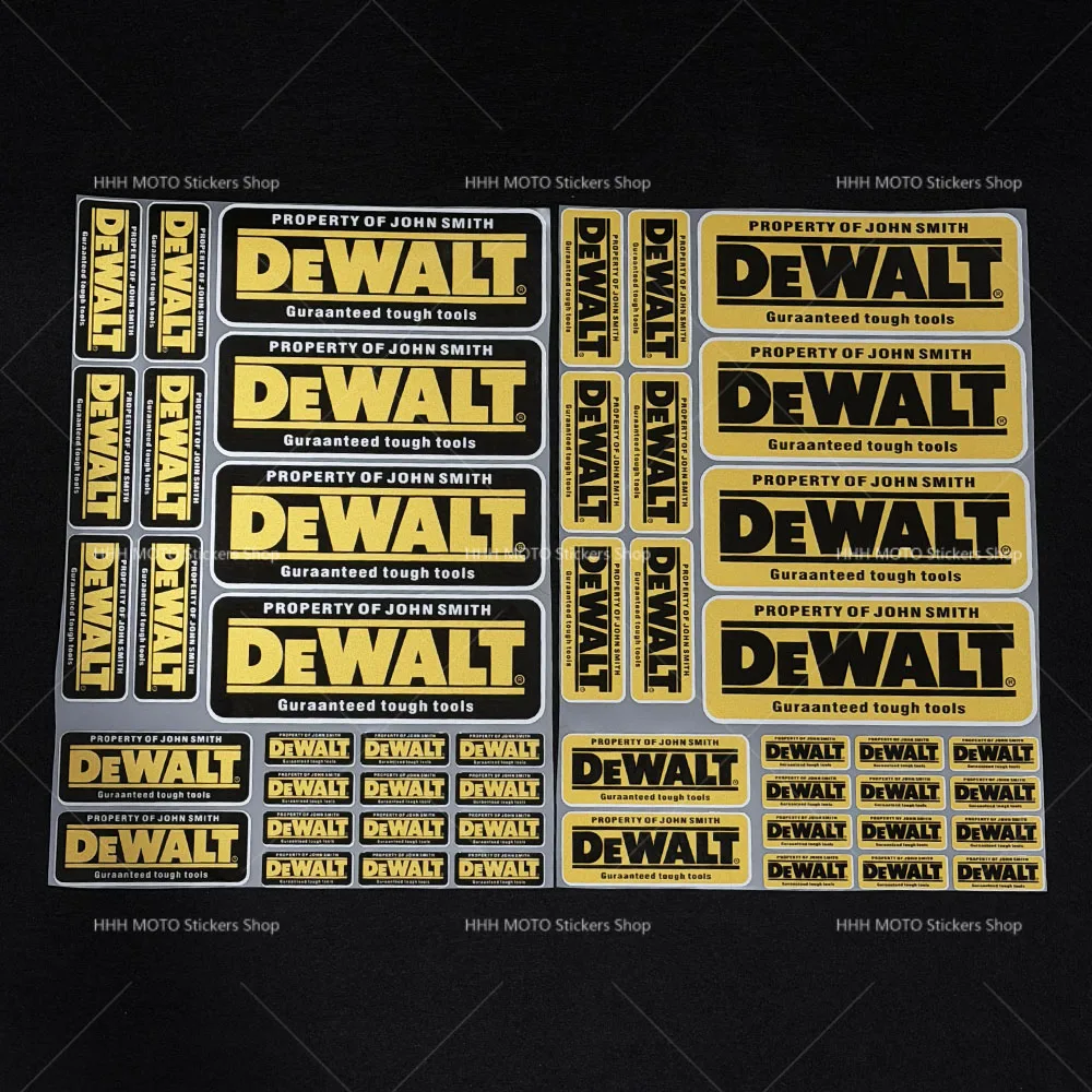 Waterproof Vinyl DEWALT Reflective Decals Motorcycle Stickers Motorbike Fuel Tank Helmet Bike Decorative Stickers