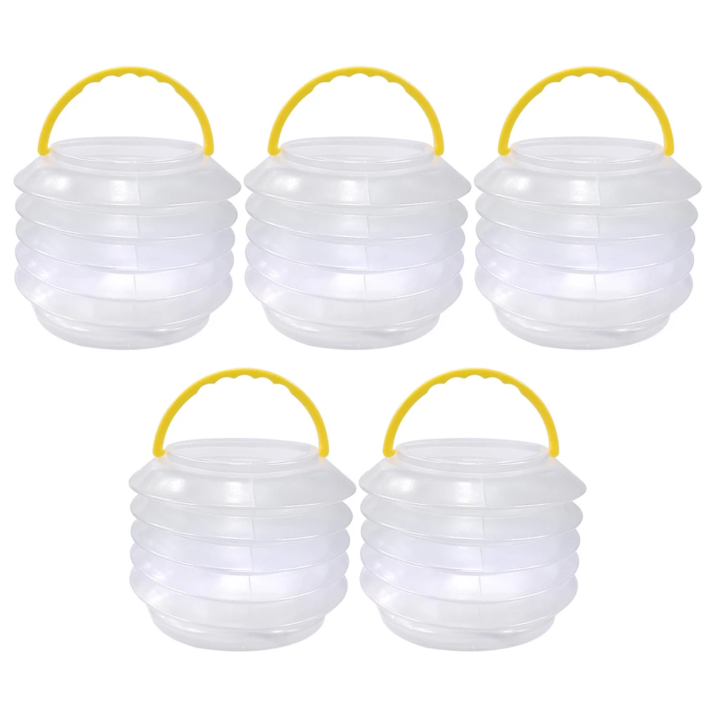 

Plastic Wash Pen Holder 5 Sets Foldable Bucket Collapsible Cleaning Brushes Portable Camping Travel Fishing Picnic Class