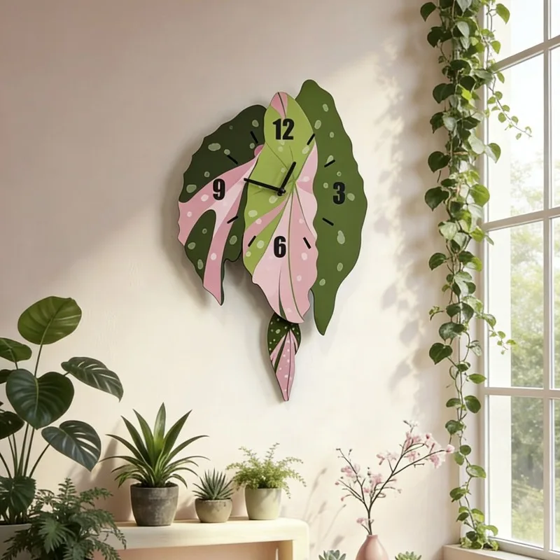 Bedroom Decoration: Silent Clock Table, Living Room Creation: Wobbly Leaf Wall Hanging Painting