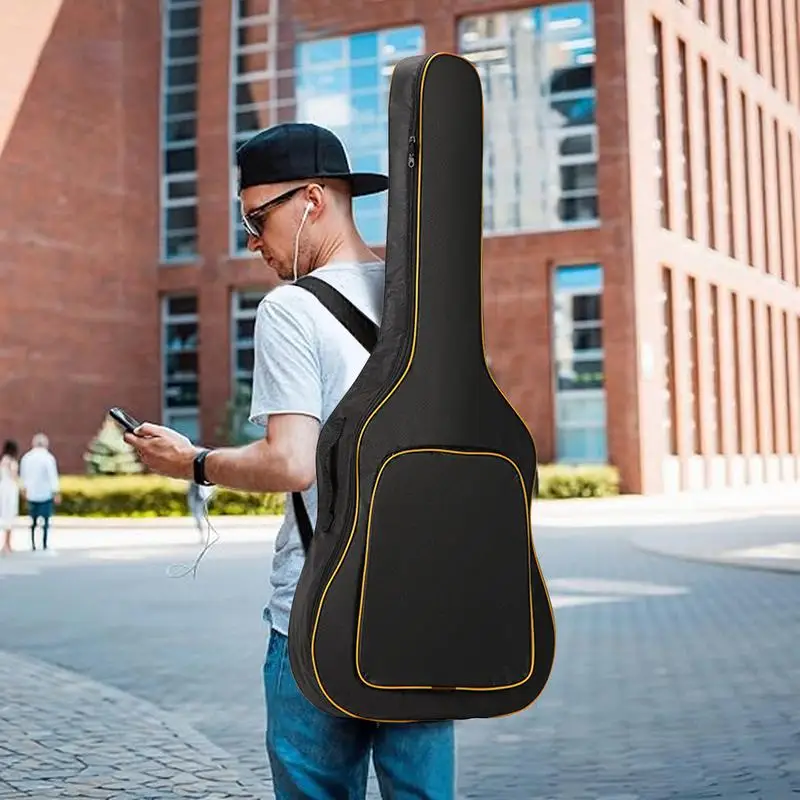 Guitar Cover Bag Electric Acoustic Bass Case 0.19in Padded Acoustic Guitar Shoulder Bag Large Capacity