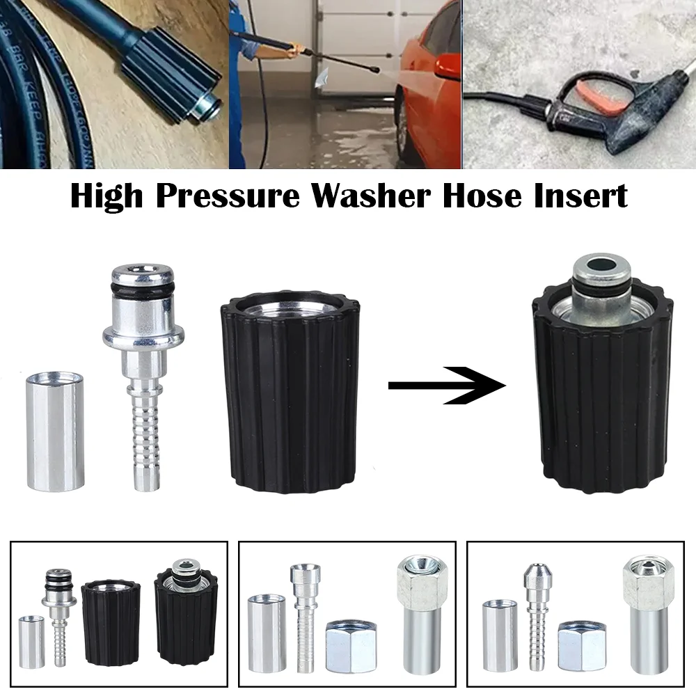 

3Pcs High Pressure Washer Hose Fittings Threaded PVC Pipe Connectors M22 M14 Hose Adapter Coupler Connector for Car Cleaning