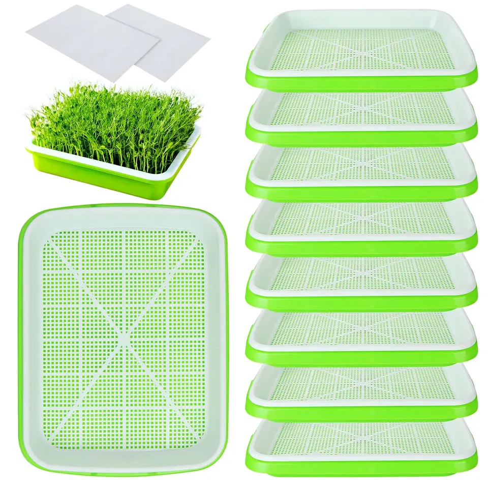  Microgreens Sprouter Tray Hydroponic / Sprouting Tray For Sprout Horticultural Hydroponic Systems Tray Garden Nursery Potted 